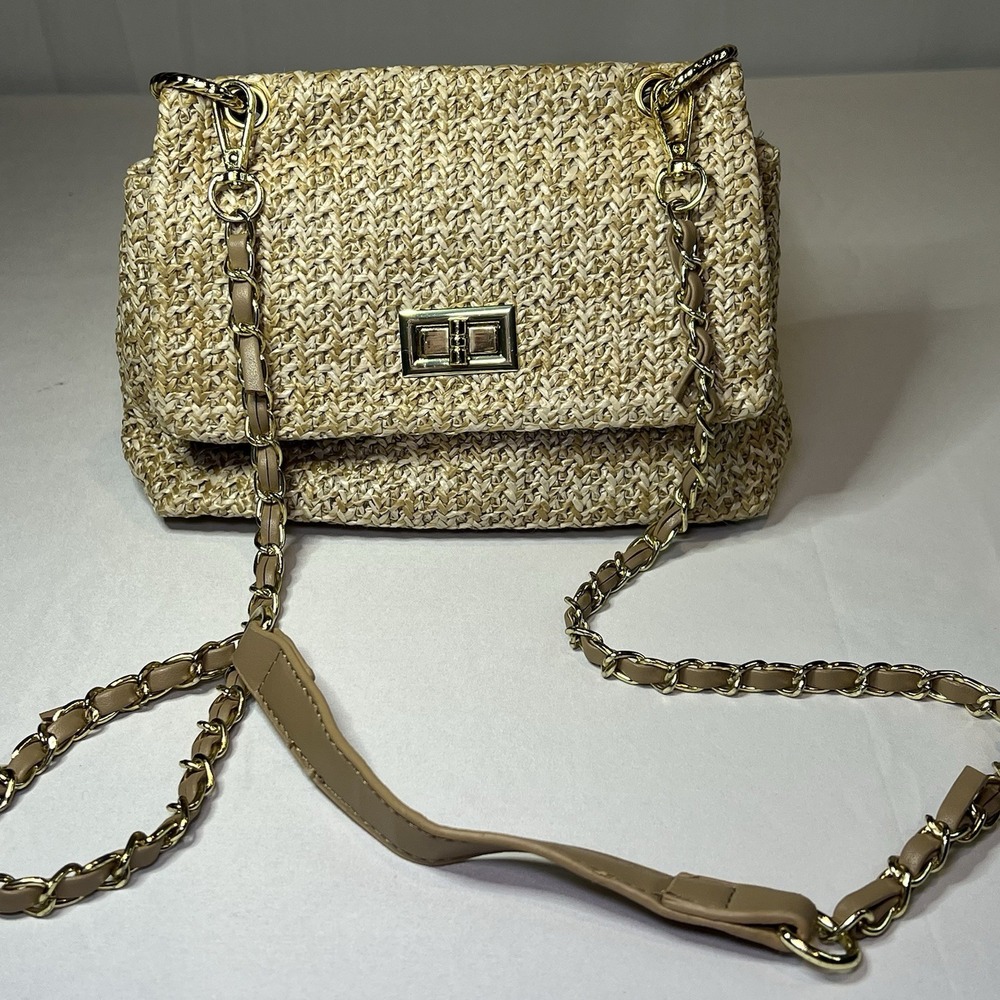 Straw Clutch Evening Handbag for Women Woven Straw Dumpling Bag Summer Khaki‎